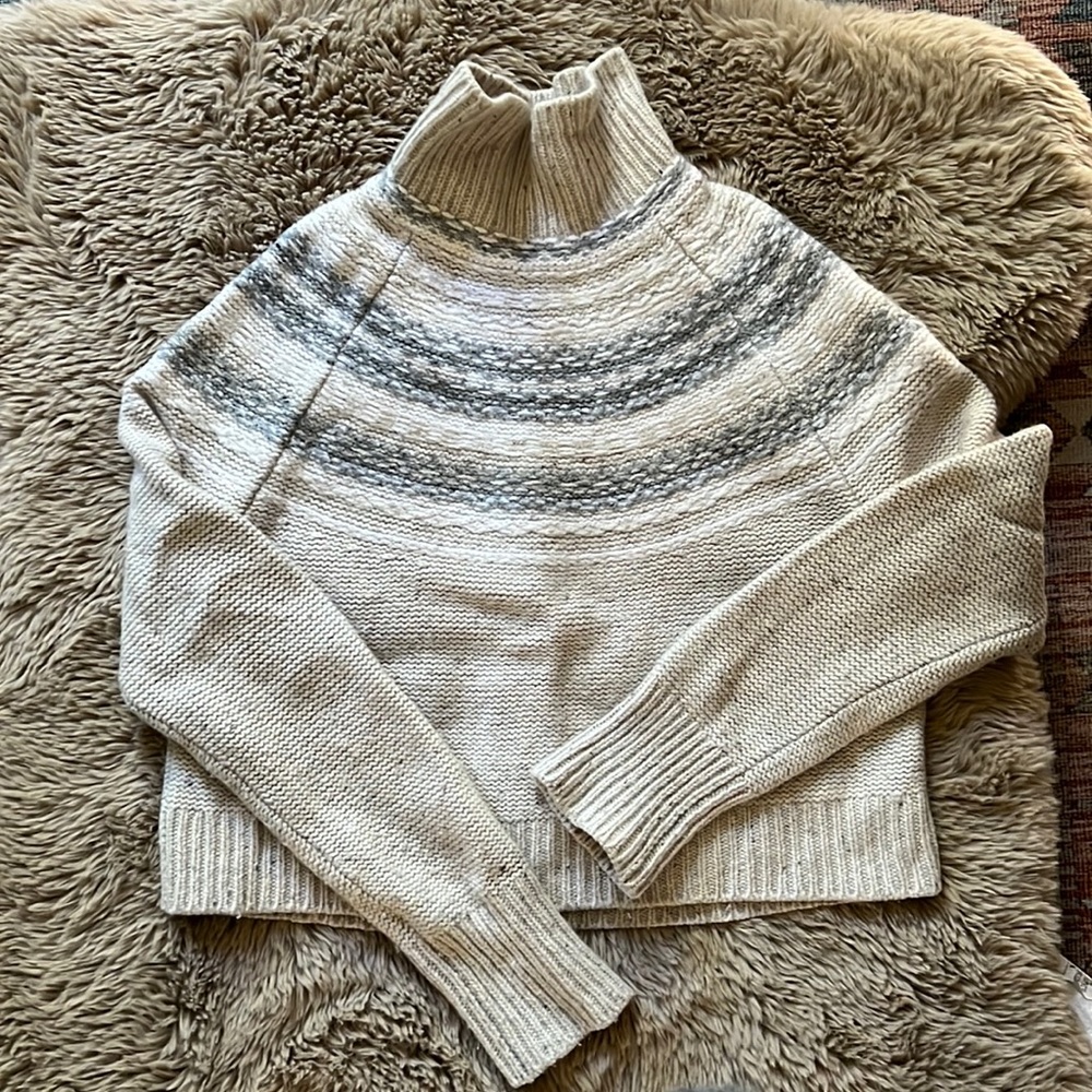 Vince boxy cropped fair isle sweater